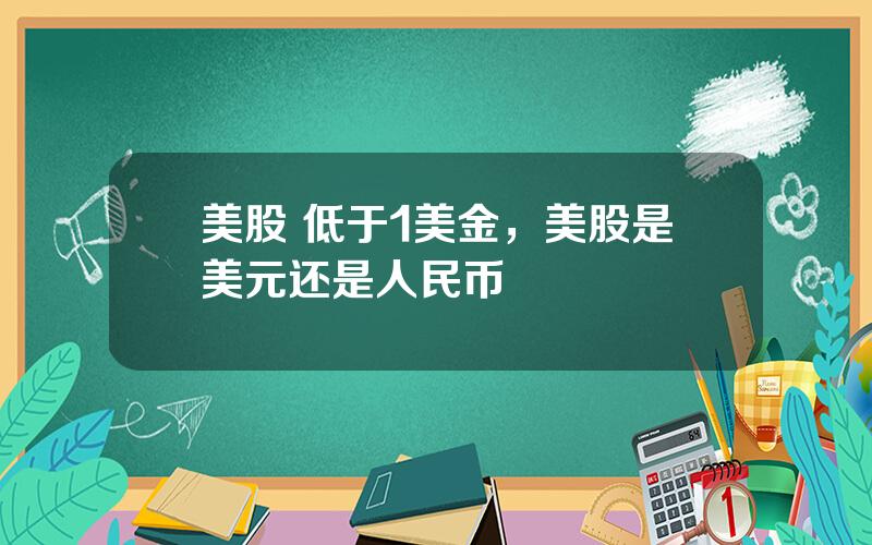 美股 低于1美金，美股是美元还是人民币